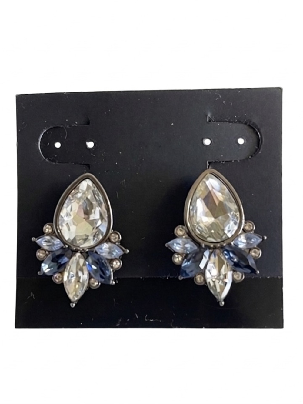 NWT WA Studios Silver and Blue Crystal Earrings
